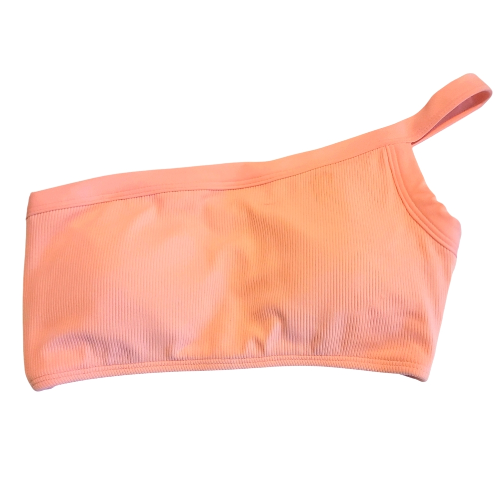 New L*Space Axel Foley One Shoulder Ribbed Bikini Swimsuit Top XS Pink